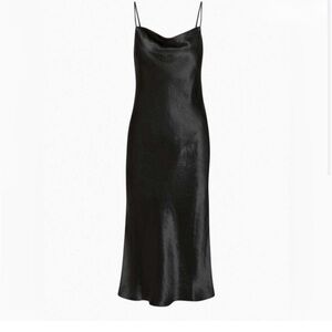 BABATON De Niro Black Satin Slip Dress